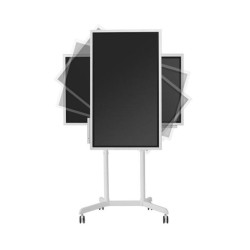 MOBILE CART WITH DISPLAY ROTATION-WHITE