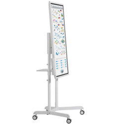 MOBILE CART WITH DISPLAY ROTATION-WHITE