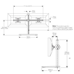 ATDEC FREESTANDING DUAL DESK MOUNT