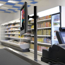 DISPLAY DONUT POLE 750MM/DESK/BLACK