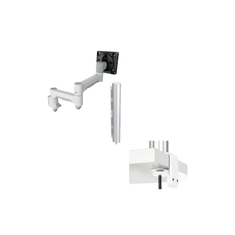 400MM POST WITH 2 460MM MONITOR ARMS SIL