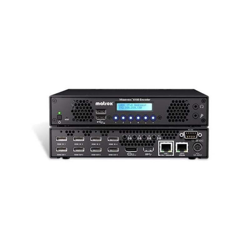 Matrox Maevex 6150 Quad 4K AV over IP Enterprise Encoder. Ex-Demo Stock. 3 YR WTY